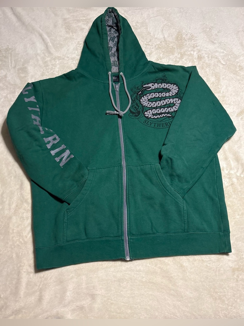 Slytherin Green Hooded Zip-Up Sweatshirt